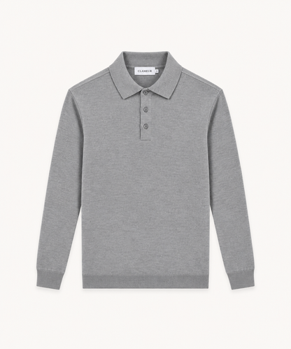 MERINO WOOLBLEND POLO | GREY