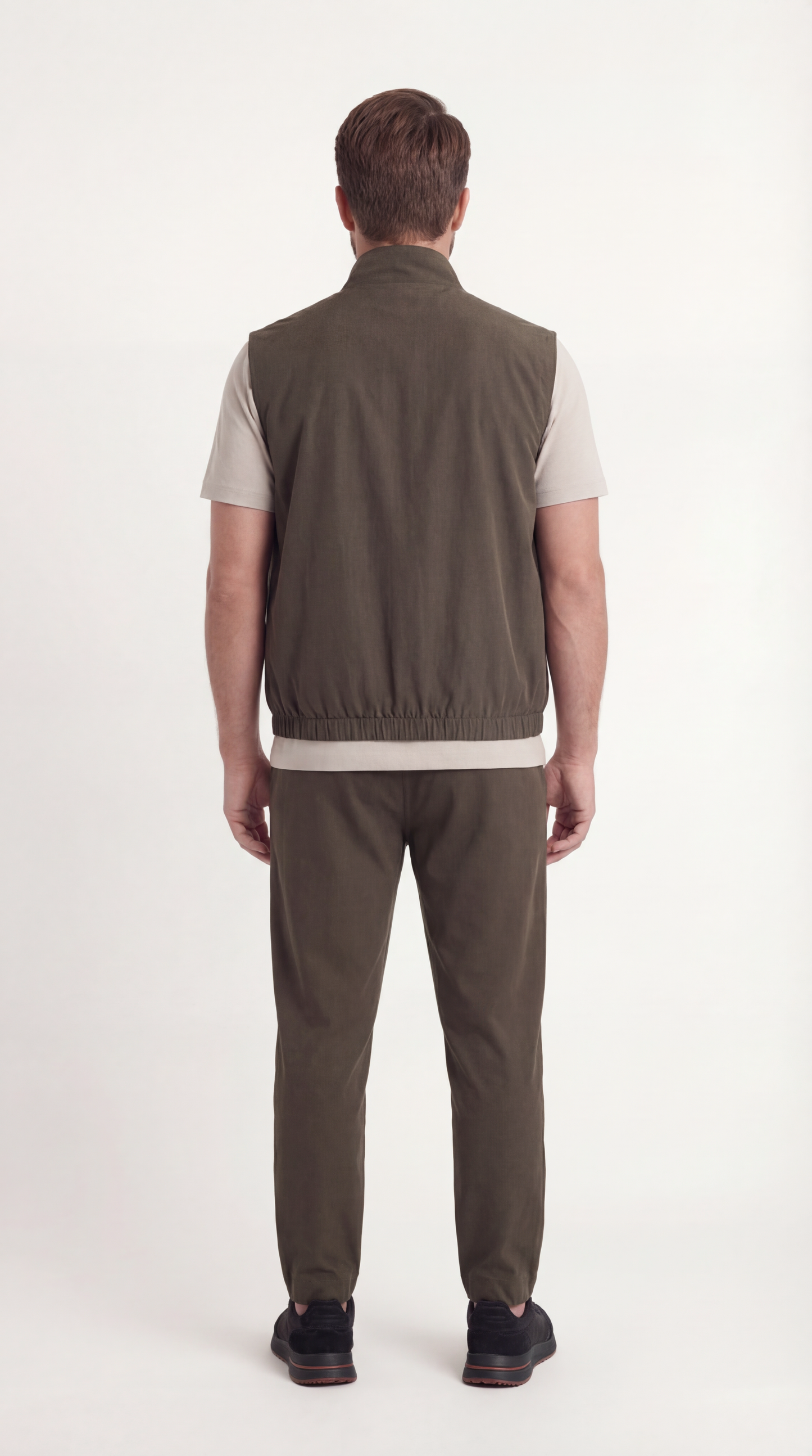 REVERSIBEL GILET FOREST/CREME