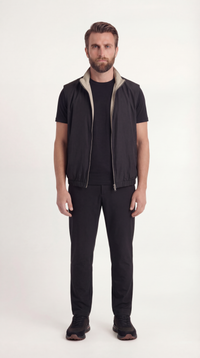 REVERSIBEL GILET ONXY BLACK/BEIGE SUIT