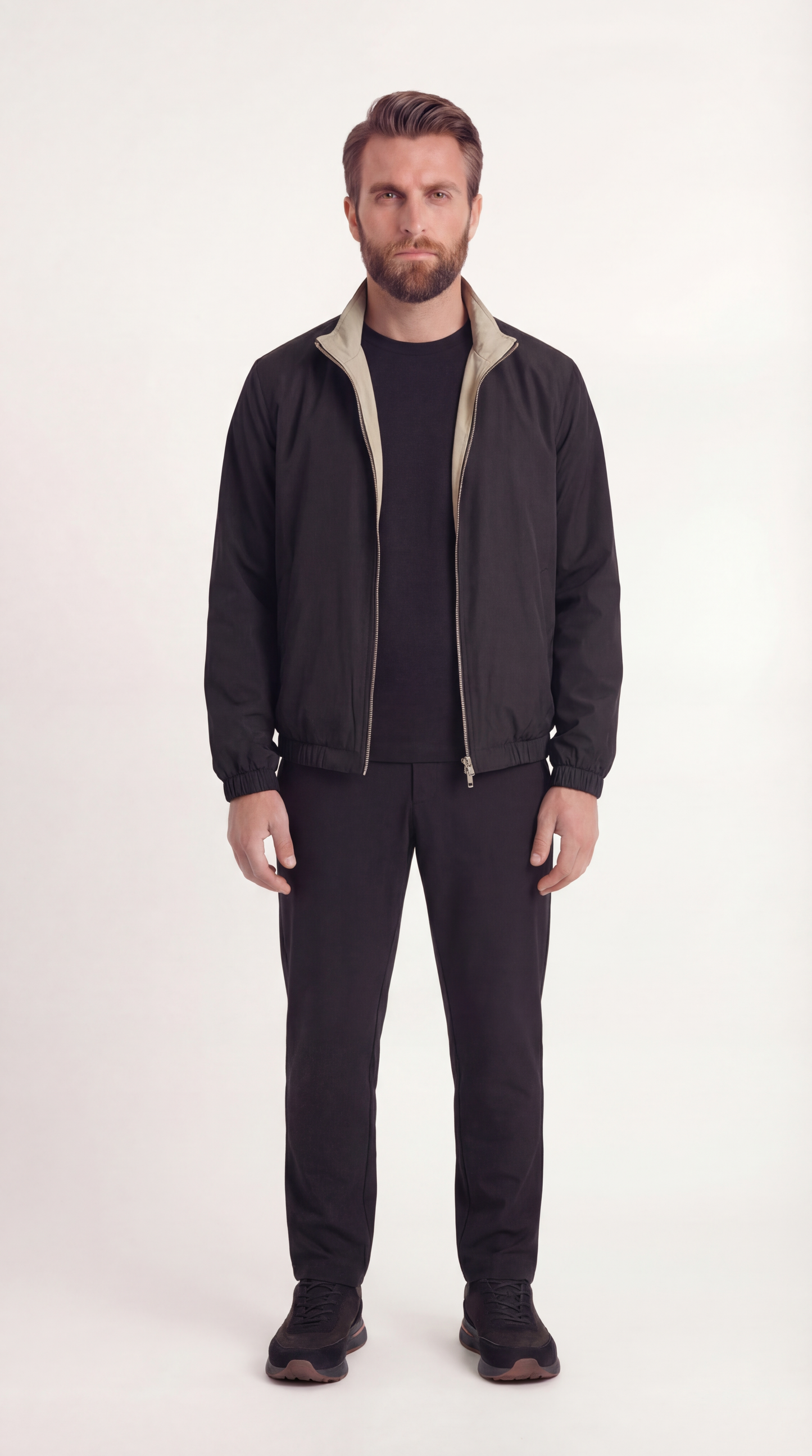 REVERSIBEL JACKET ONXY BLACK/BEIGE