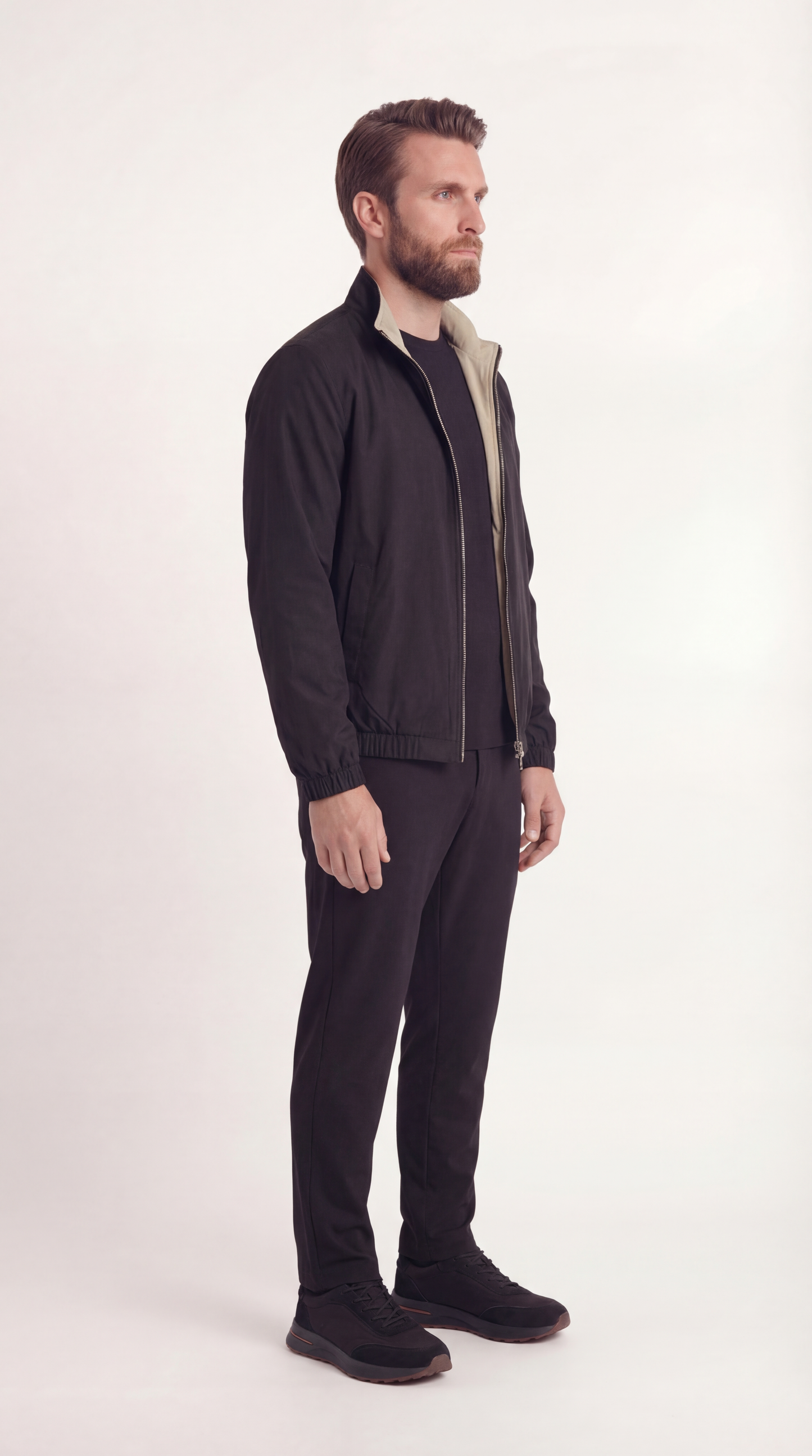 REVERSIBEL JACKET ONXY BLACK/BEIGE