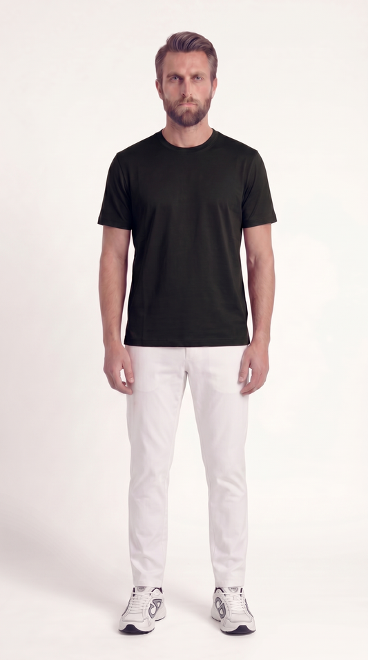 INTERLOCK SUPIMA T-SHIRT | ONXY BLACK