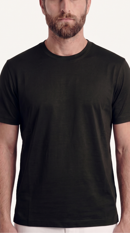 INTERLOCK SUPIMA T-SHIRT | ONXY BLACK