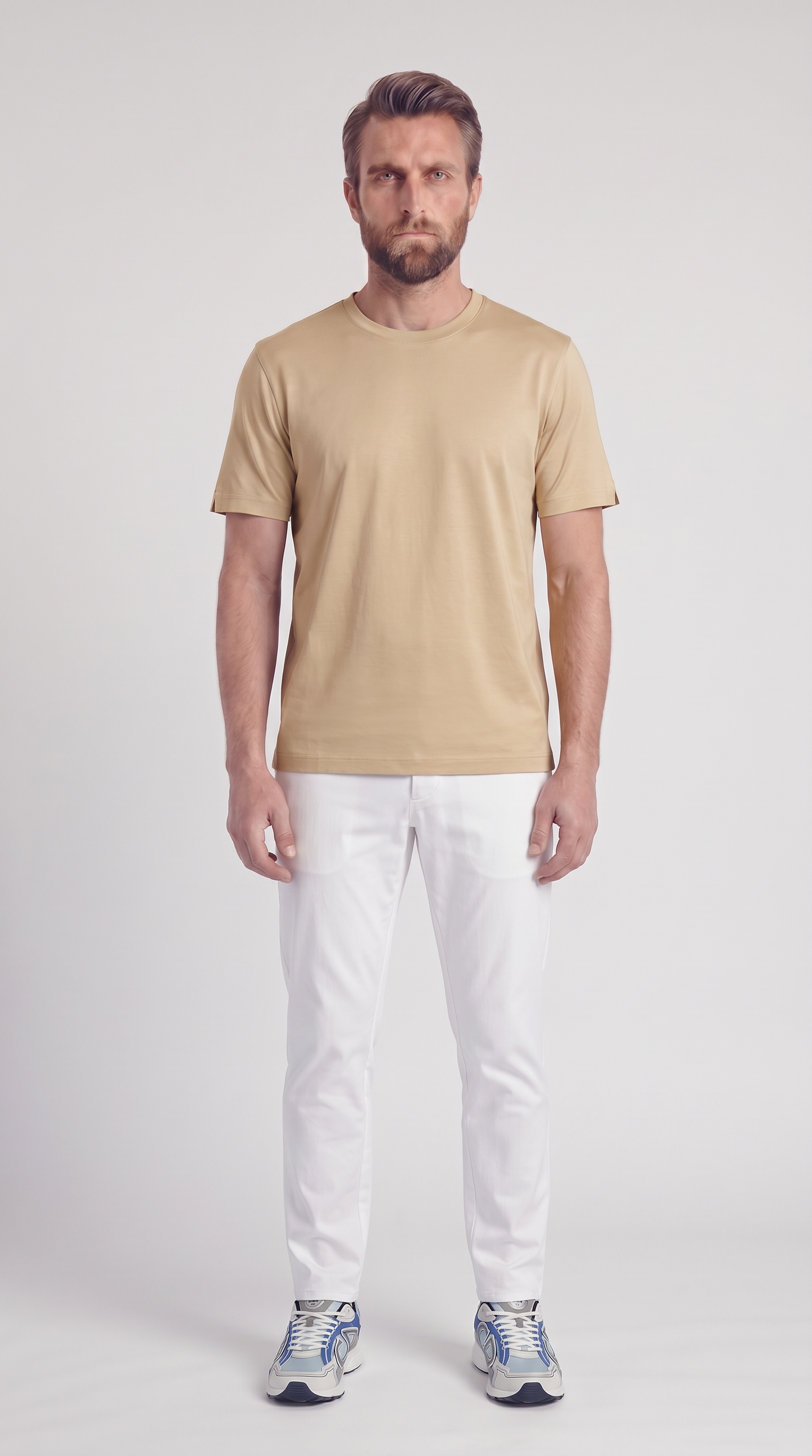 INTERLOCK SUPIMA T-SHIRT | SAND BEIGE