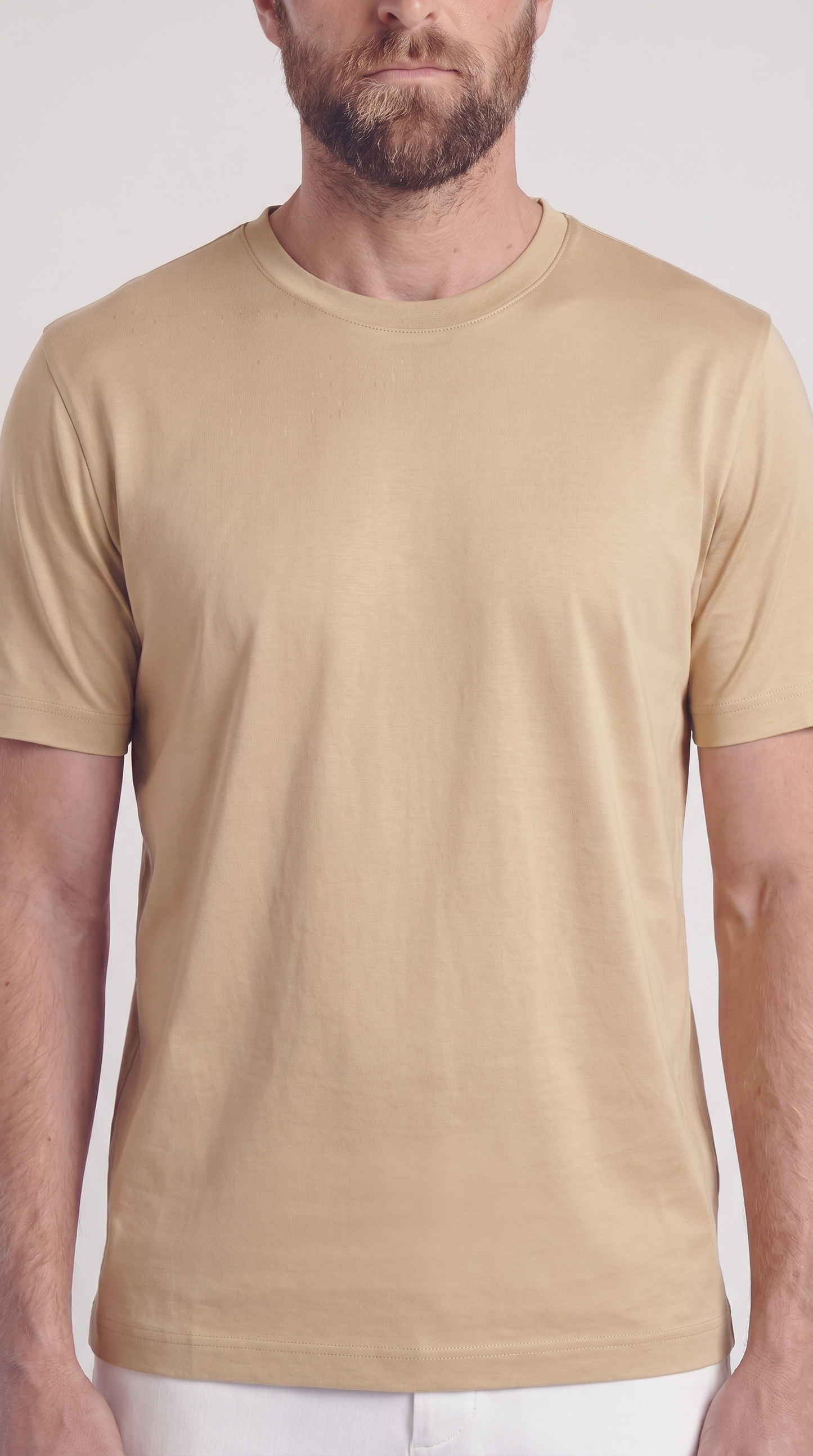 INTERLOCK SUPIMA T-SHIRT | SAND BEIGE