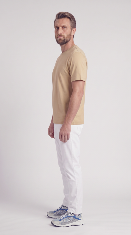 INTERLOCK SUPIMA T-SHIRT | SAND BEIGE