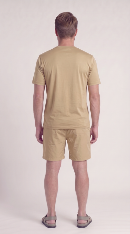 INTERLOCK SUPIMA SHORT | BEIGE