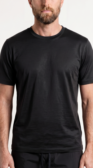 INTERLOCK SUPIMA T-SHIRT | ONXY BLACK