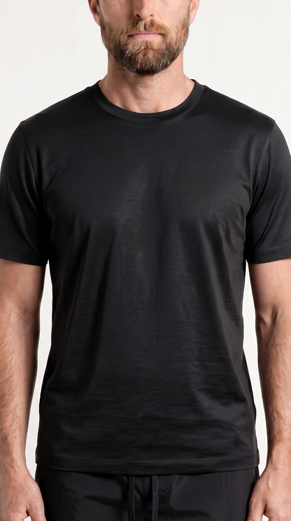 INTERLOCK SUPIMA T-SHIRT | ONXY BLACK