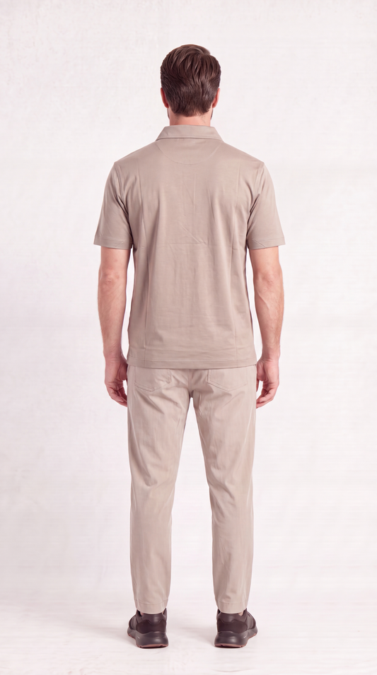 INTERLOCK SUPIMA POLO | DARK BEIGE