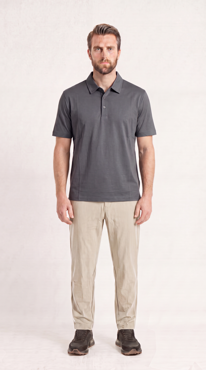 INTERLOCK SUPIMA POLO | SLATE GREY