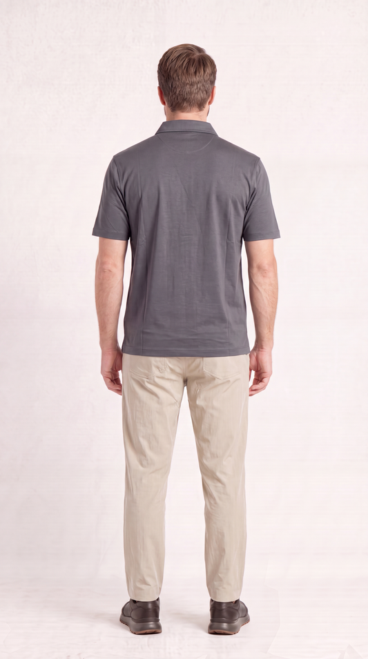 INTERLOCK SUPIMA POLO | SLATE GREY
