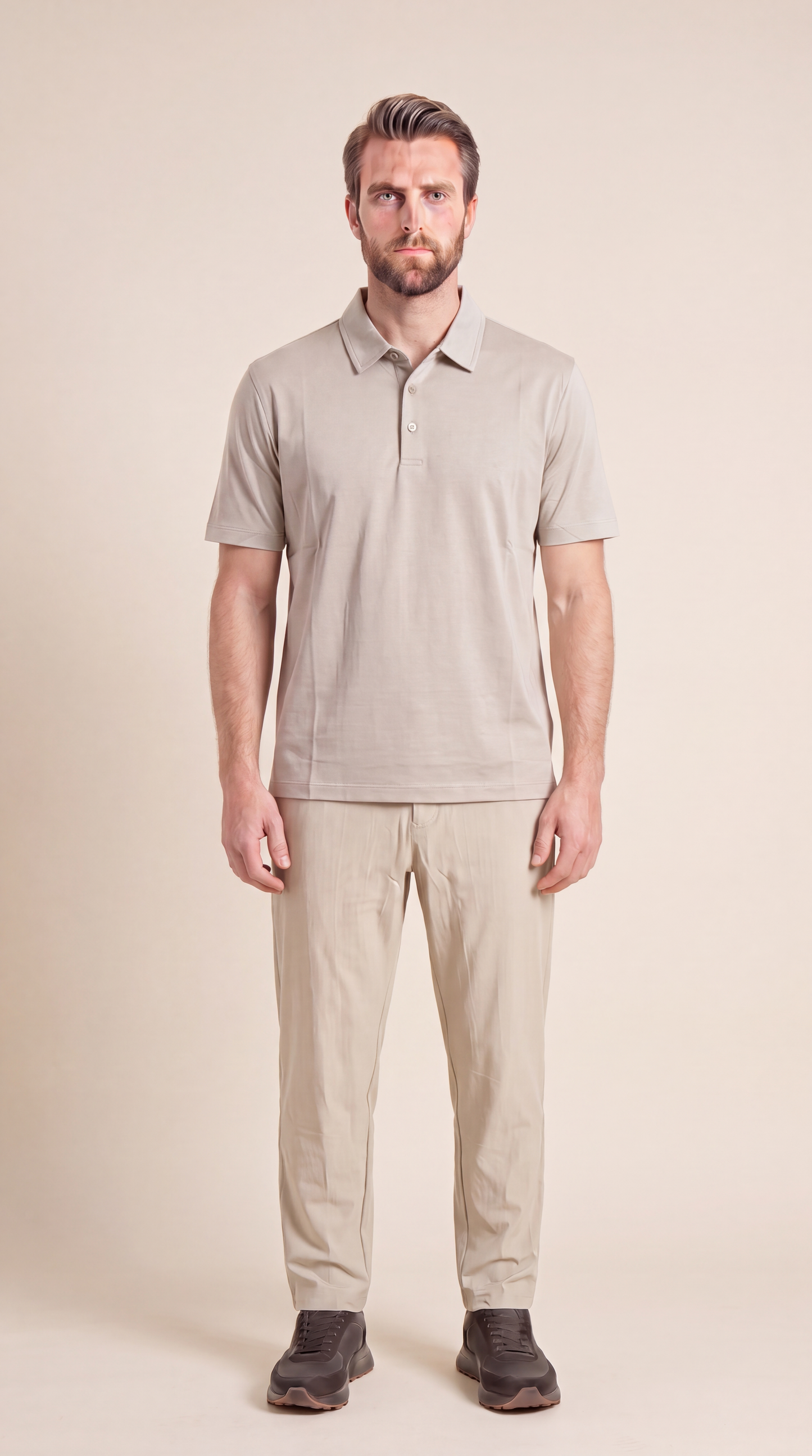 INTERLOCK SUPIMA POLO | LIGHT BEIGE