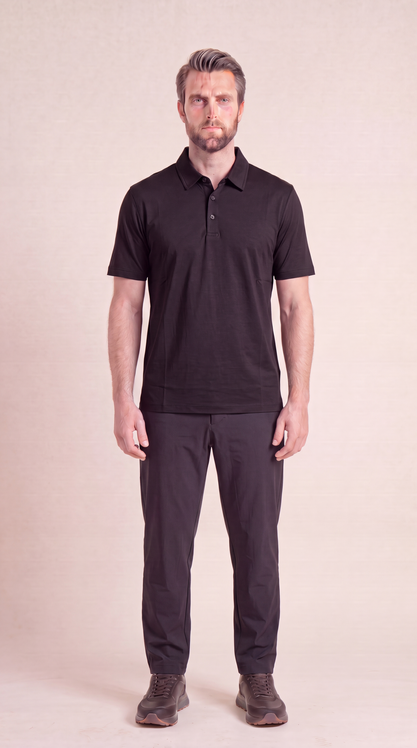 INTERLOCK SUPIMA POLO | ONXY BLACK