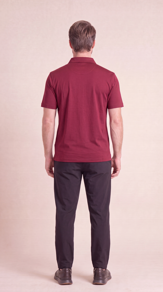 INTERLOCK SUPIMA POLO | ANCORA RED