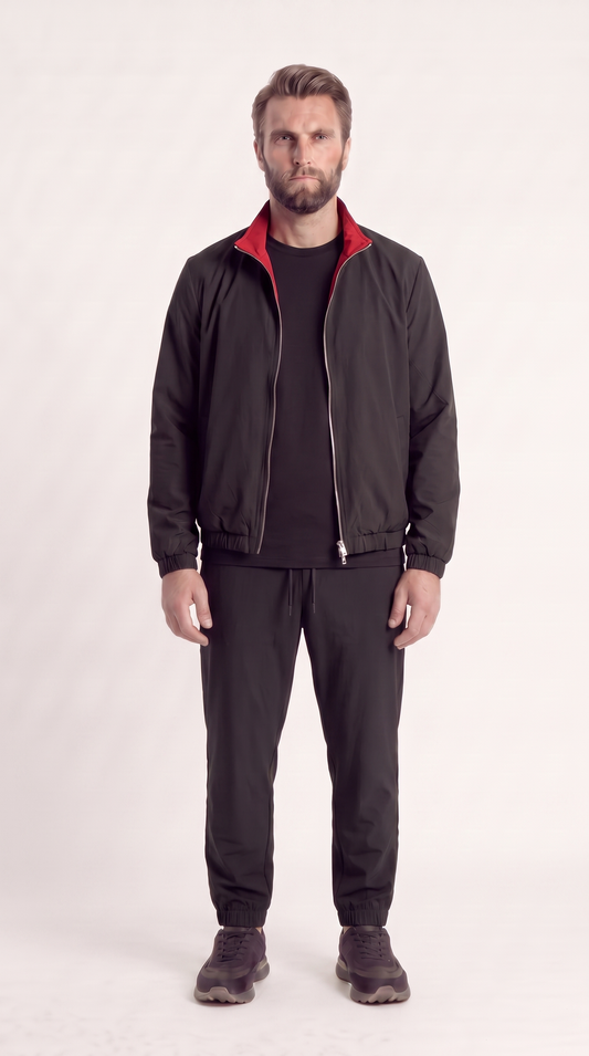 REVERSIBLE JACKET ONXY BLACK/BURGUNDY RED