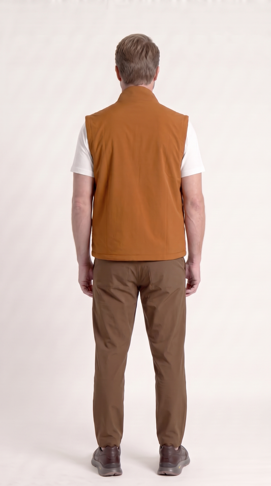REVERSIBLE GILET BROWN/AUBURN