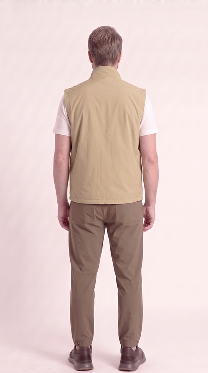 REVERSIBLE GILET GREY/BEIGE