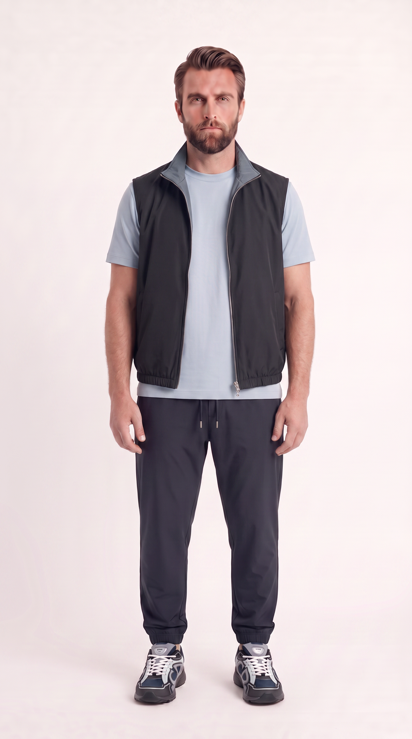 REVERSIBLE GILET NAVY BLUE/LIGHT BLUE