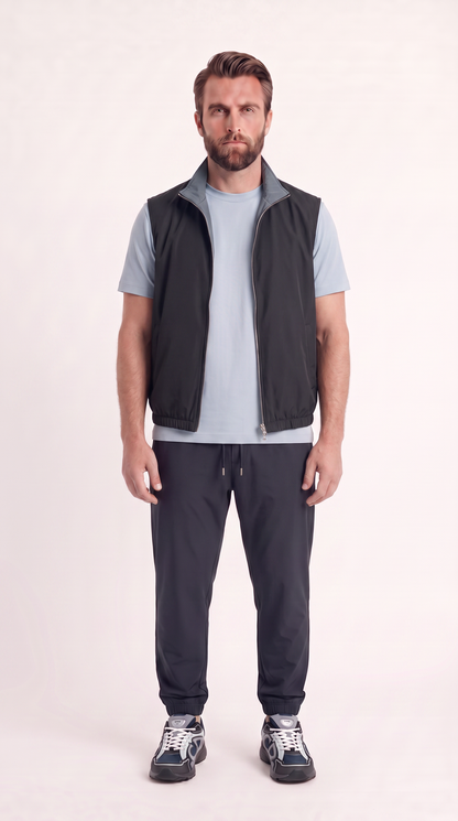 REVERSIBLE GILET NAVY BLUE/LIGHT BLUE