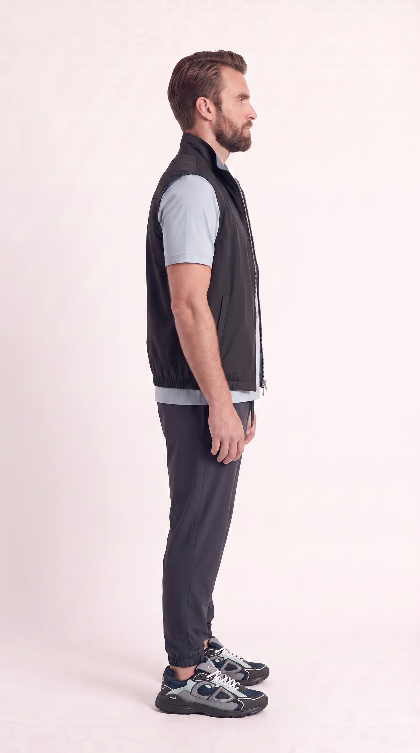 REVERSIBLE GILET NAVY BLUE/LIGHT BLUE