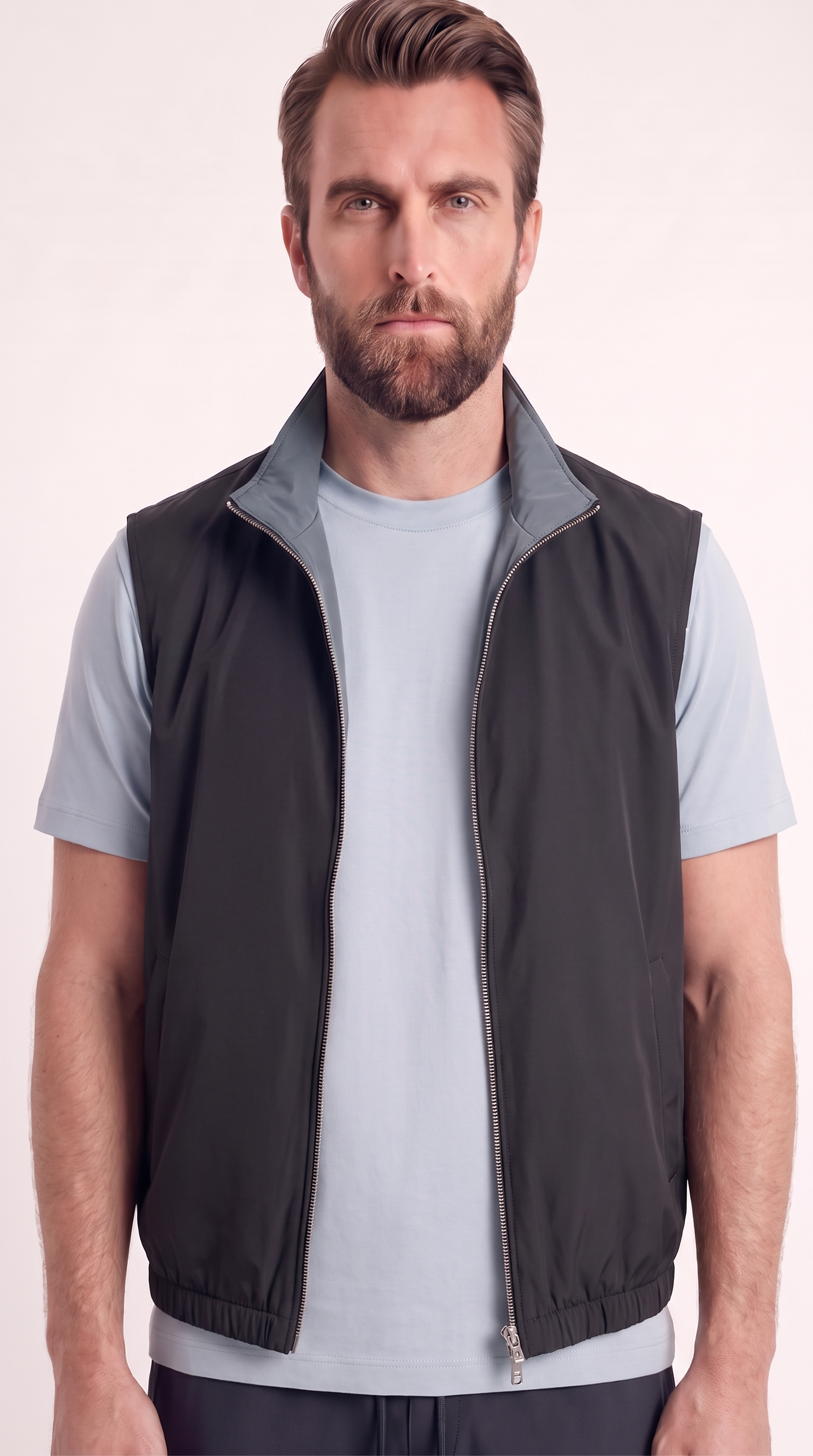 REVERSIBLE GILET NAVY BLUE/LIGHT BLUE