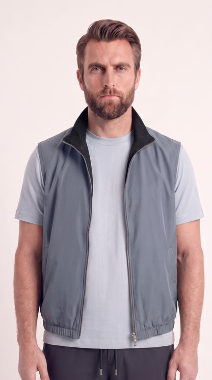 REVERSIBLE GILET NAVY BLUE/LIGHT BLUE