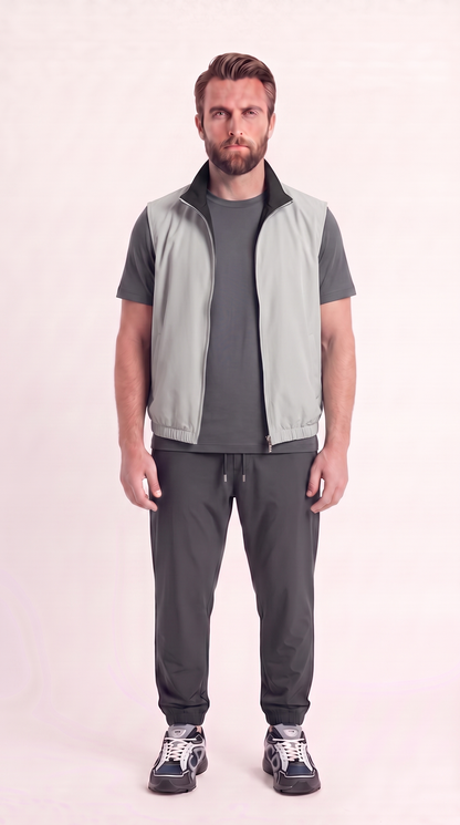 REVERSIBLE GILET NAVY SLATE GREY/LIGHT GREY