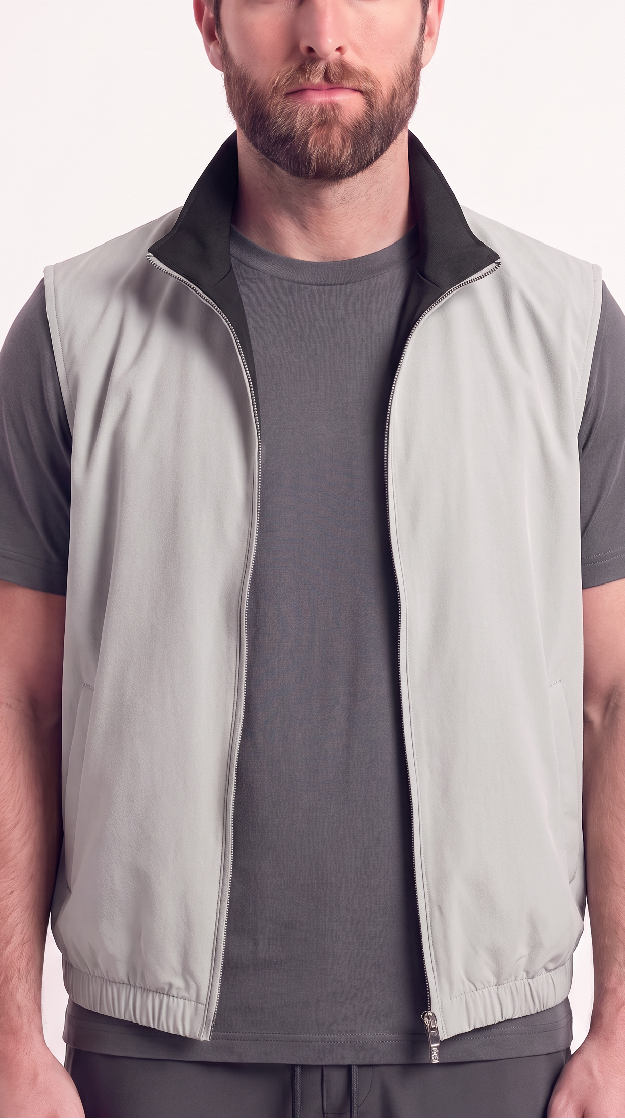 REVERSIBLE GILET NAVY SLATE GREY/LIGHT GREY