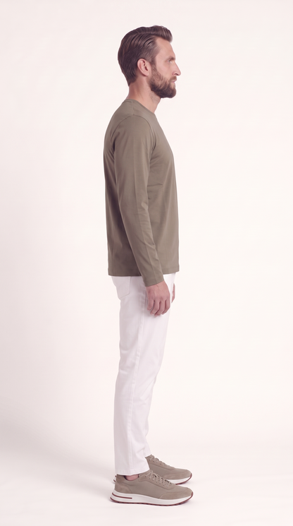 INTERLOCK SUPIMA LONGSLEEVE | DARK BEIGE