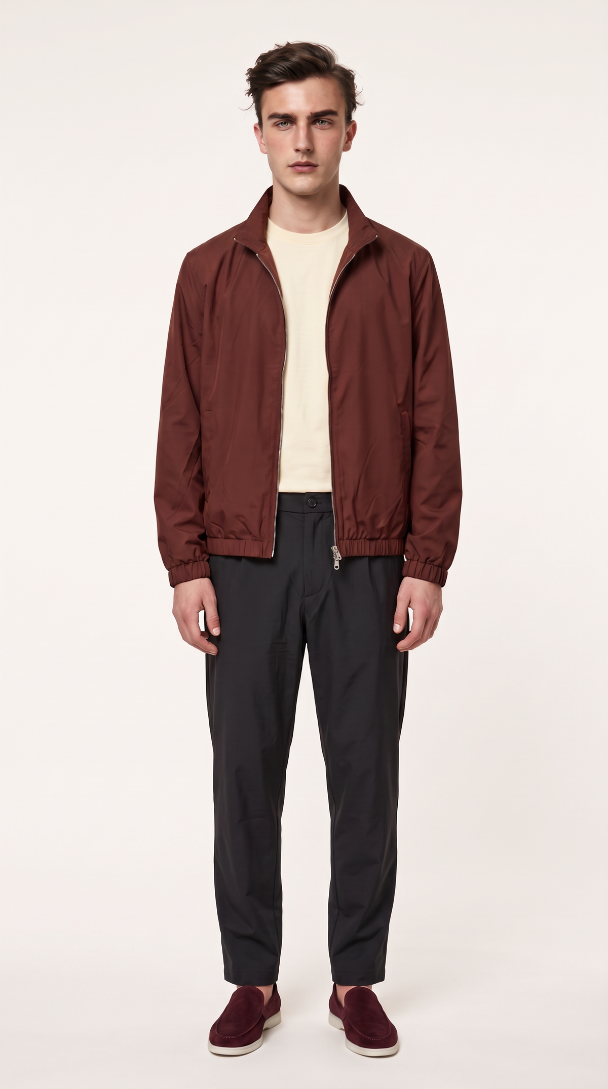 REVERSIBLE CASHMERE TECHNICAL JACKET BURGUNDY