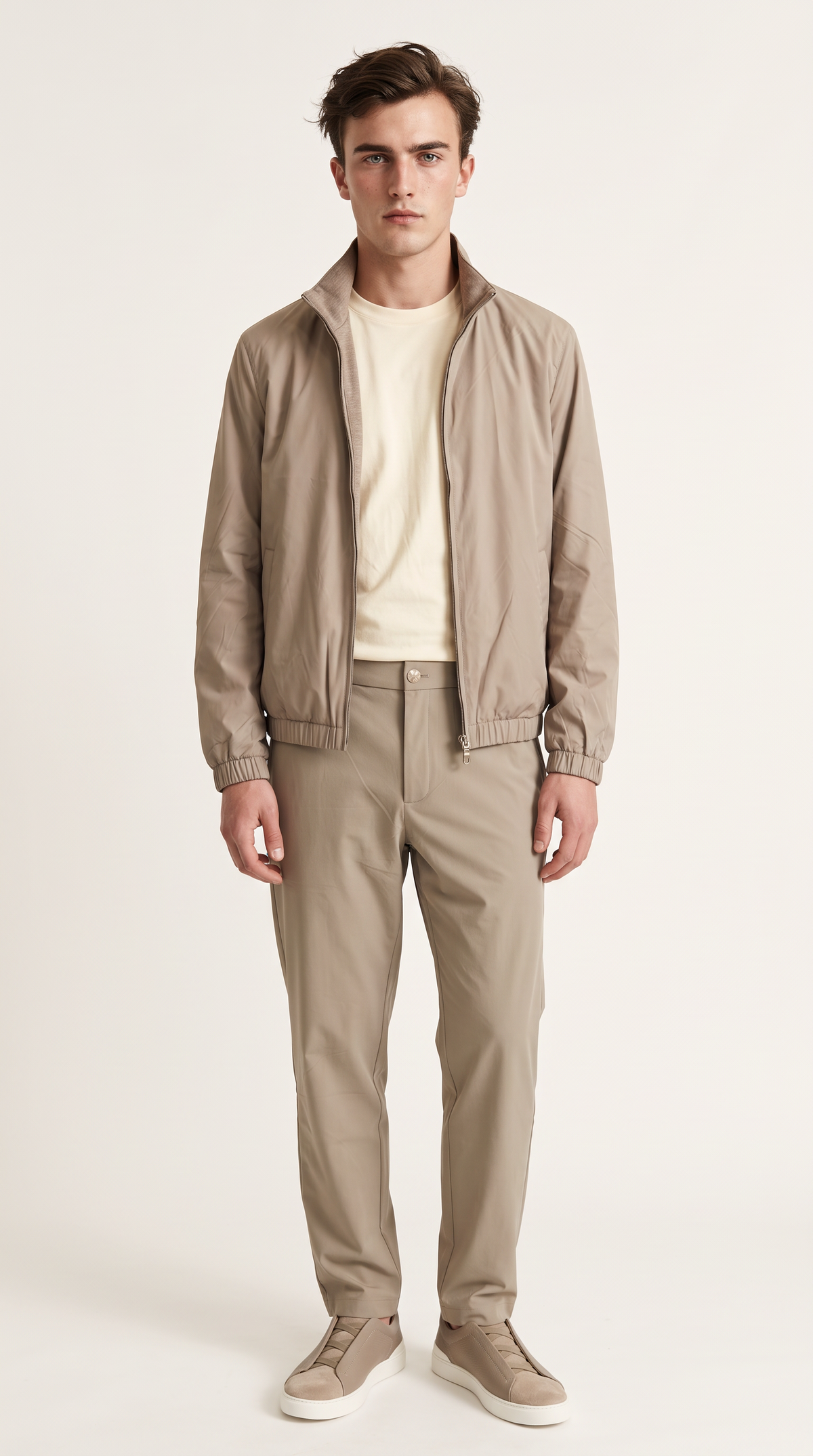 REVERSIBLE CASHMERE TECHNICAL JACKET BEIGE