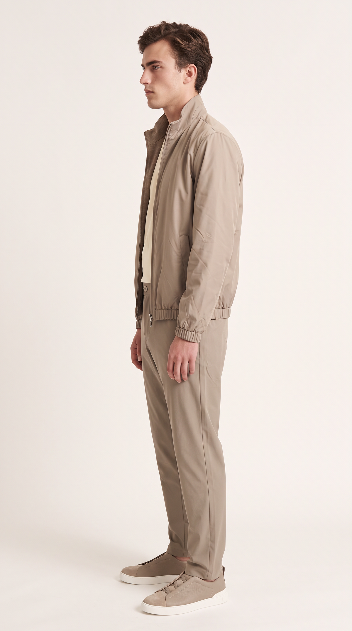 REVERSIBLE CASHMERE TECHNICAL JACKET BEIGE
