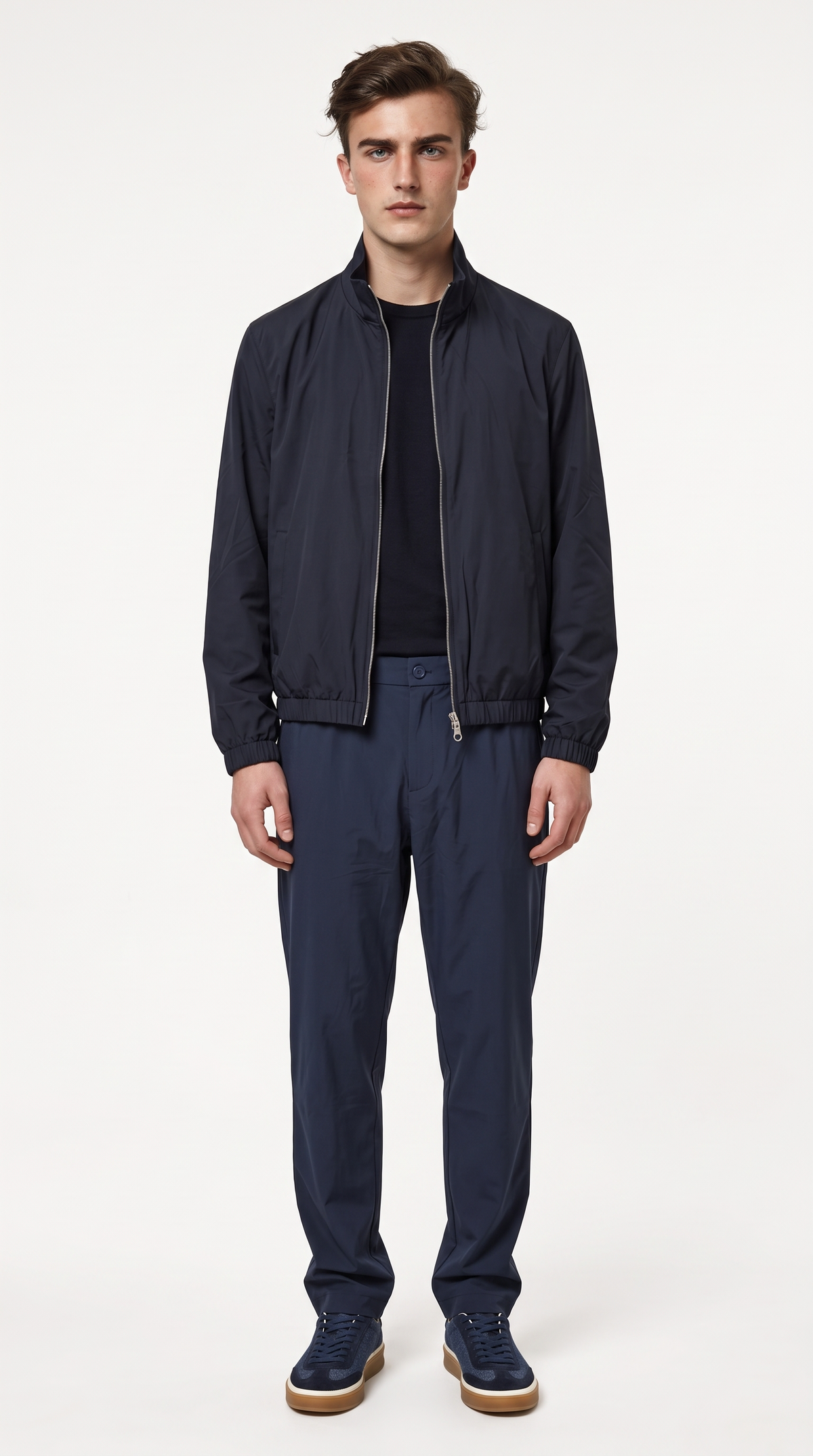 REVERSIBLE CASHMERE TECHNICAL JACKET NAVY