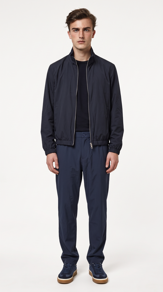 REVERSIBLE CASHMERE TECHNICAL JACKET NAVY