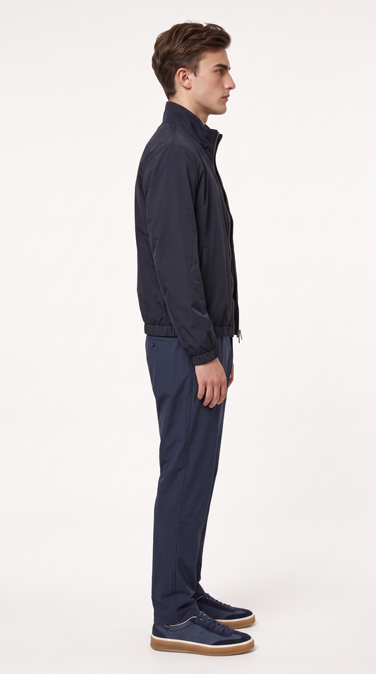 REVERSIBLE CASHMERE TECHNICAL JACKET NAVY