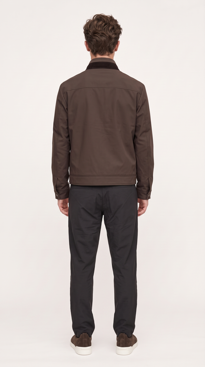 TECHNICAL FABRIC DUCK DOWN JACKET BROWN