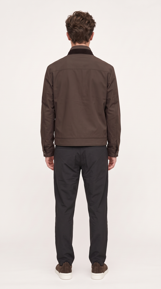 TECHNICAL FABRIC DUCK DOWN JACKET BROWN