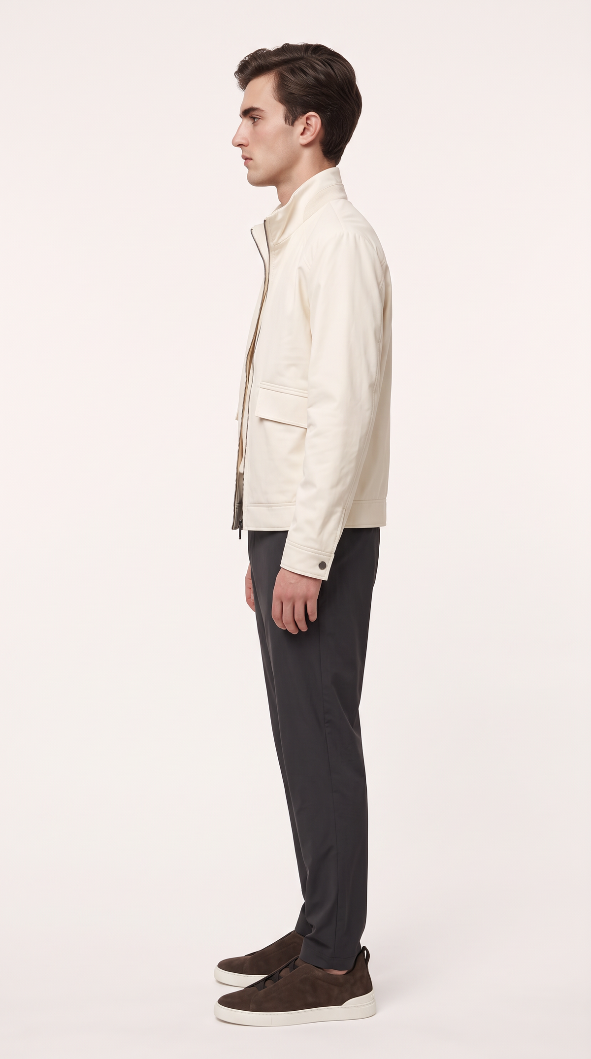 TECHNICAL FABRIC DUCK DOWN JACKET CREME WHITE