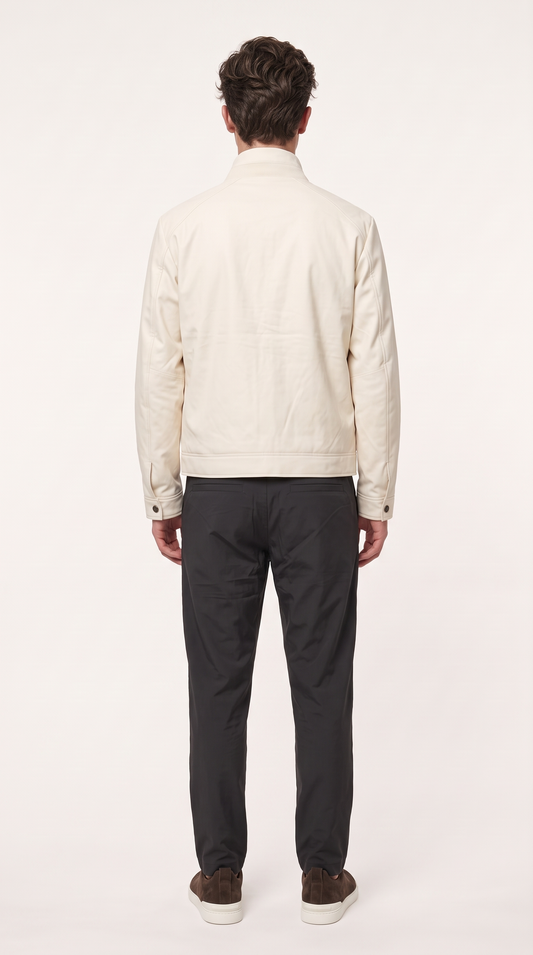 TECHNICAL FABRIC DUCK DOWN JACKET CREME WHITE