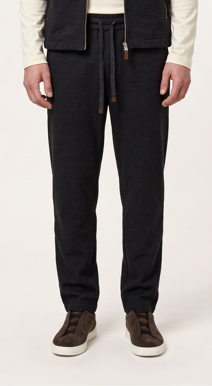 WOOL CASHMERE TAILORED TROUSERS GREY