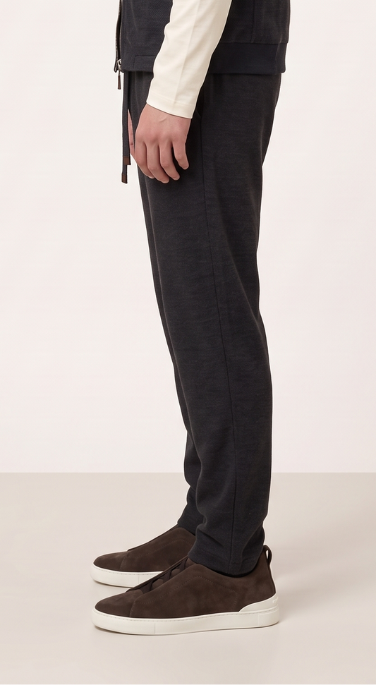 WOOL CASHMERE TAILORED TROUSERS GREY