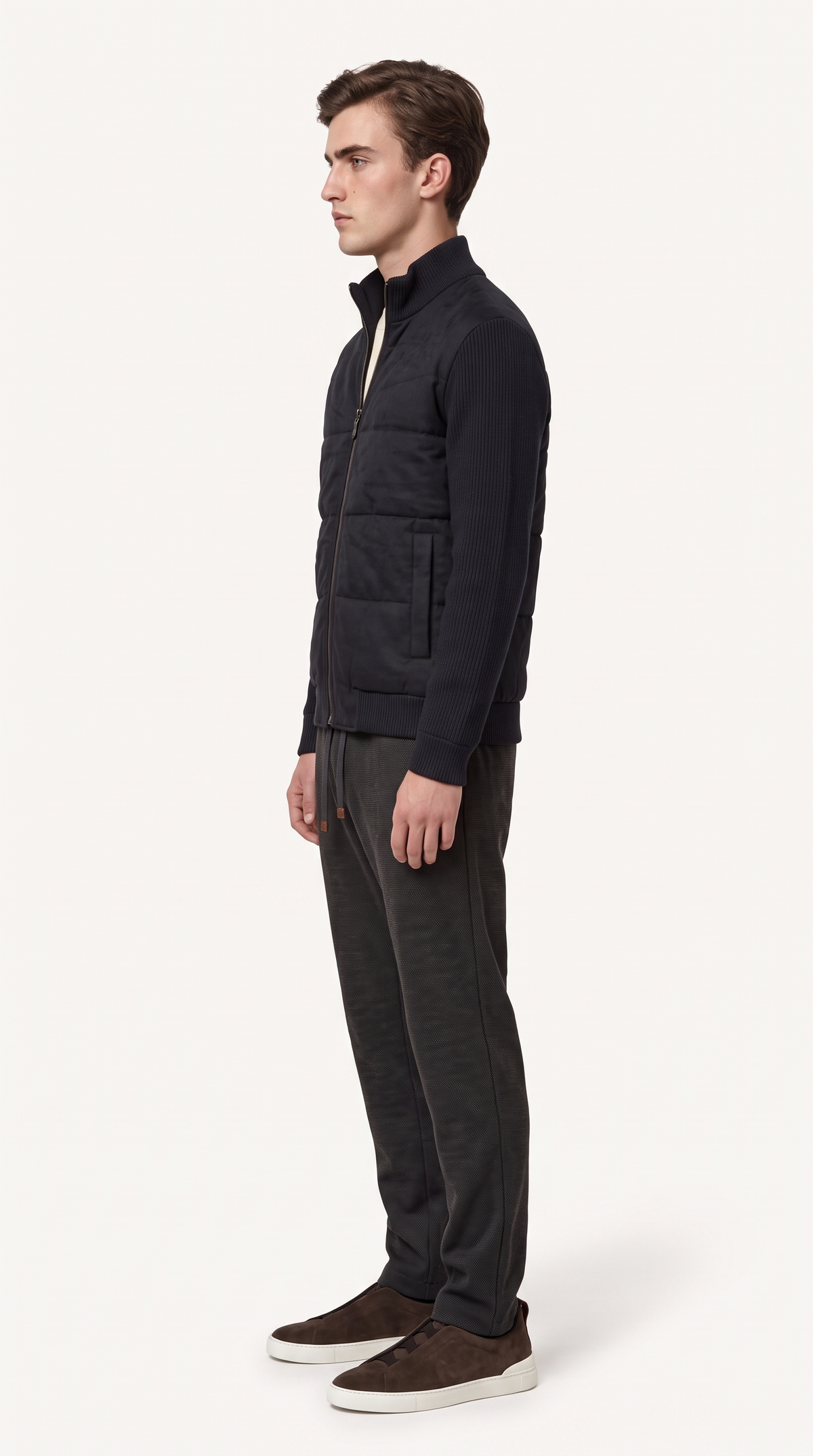 CASHMERE GOOSE DOWN JACKET NAVY