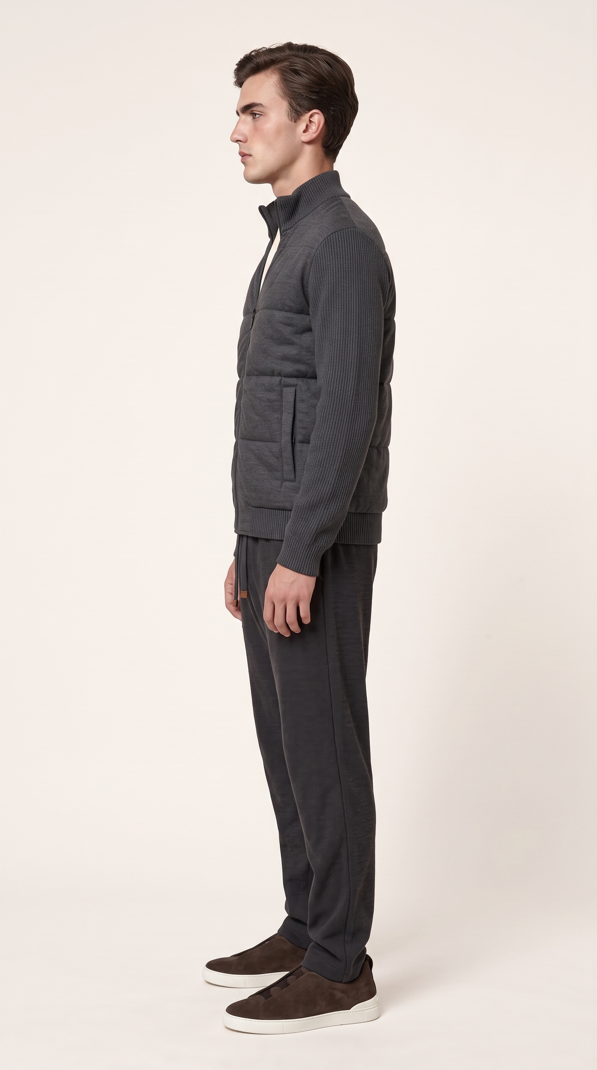 CASHMERE GOOSE DOWN JACKET GREY