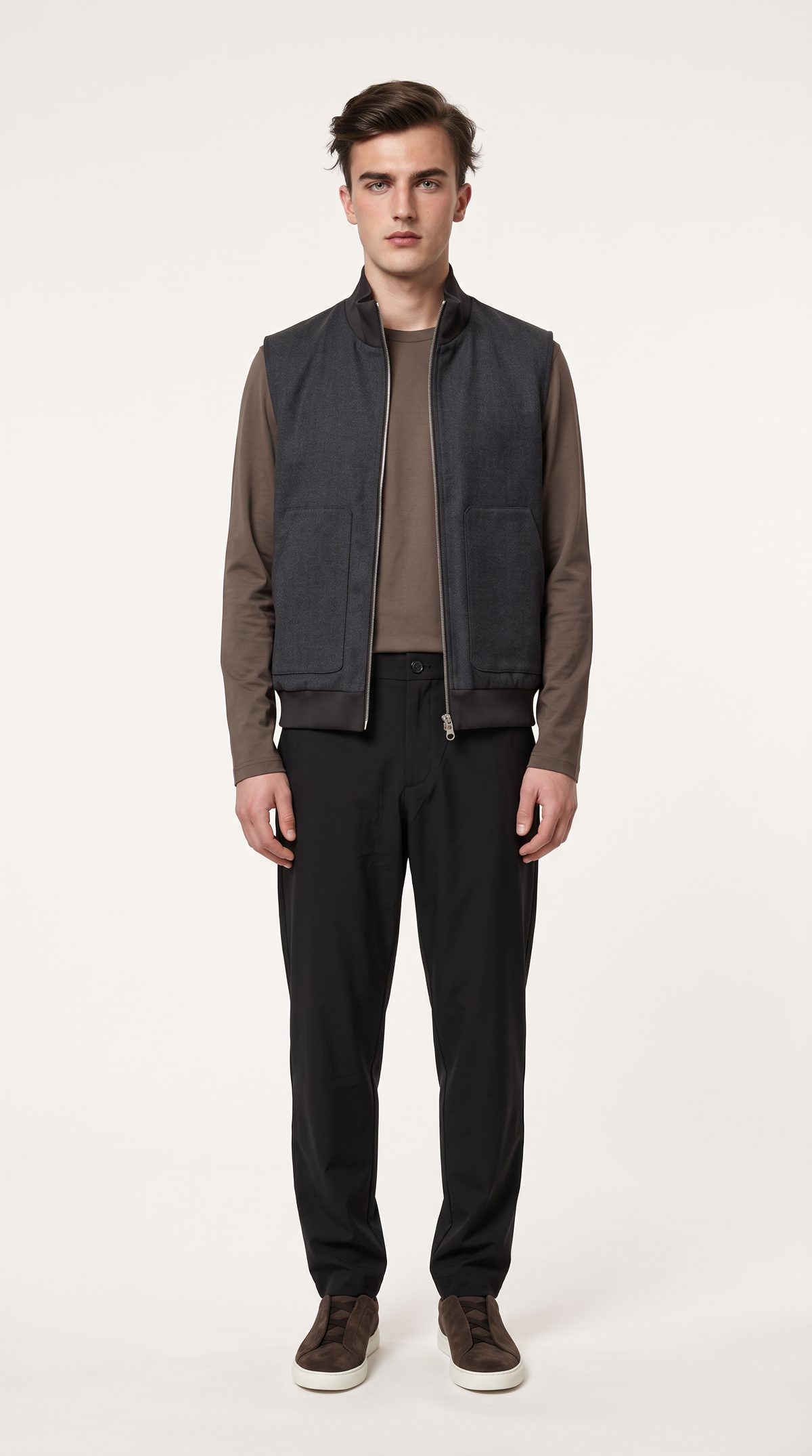 CASHMERE GILET GREY