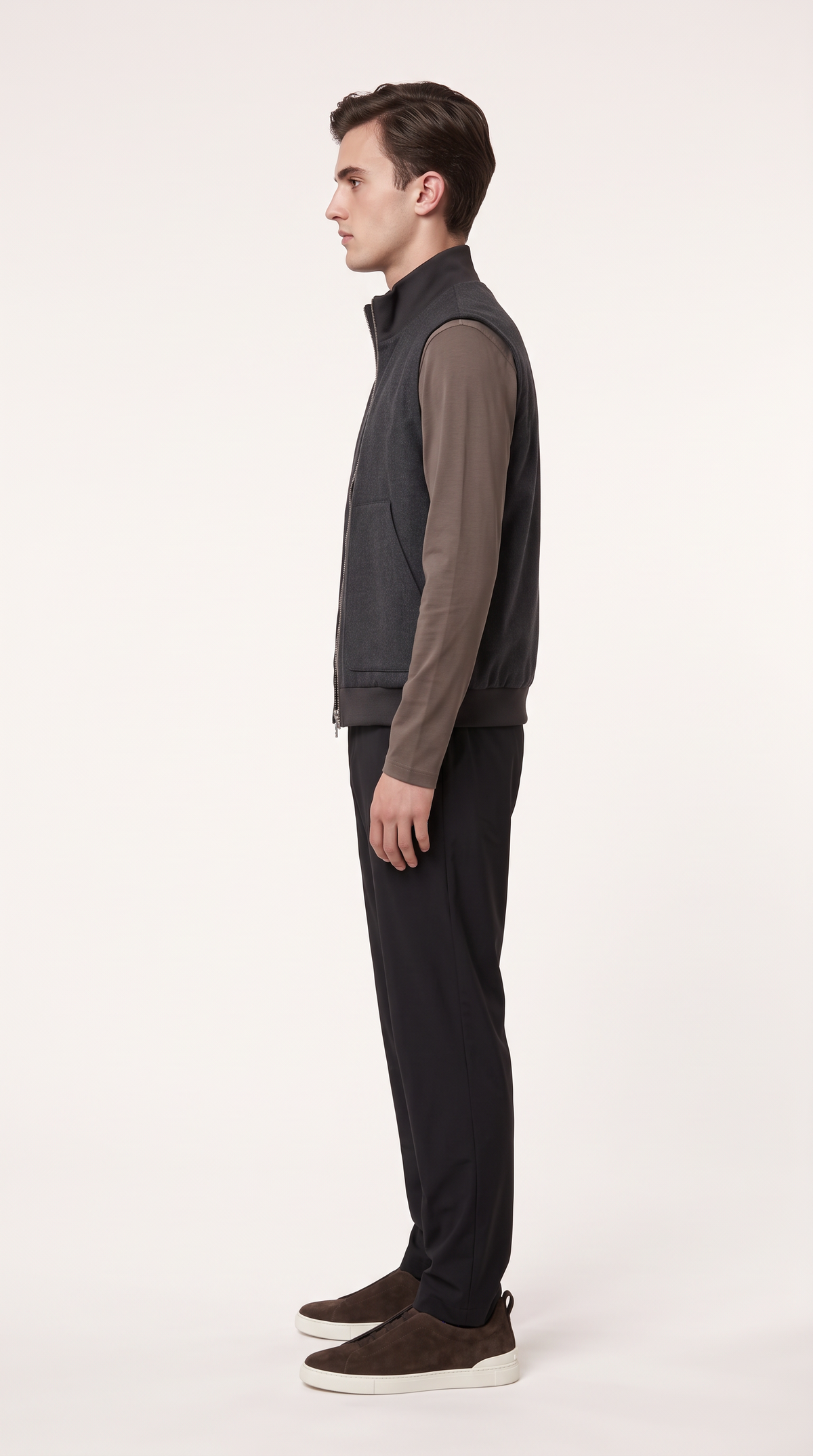 CASHMERE GILET BROWN