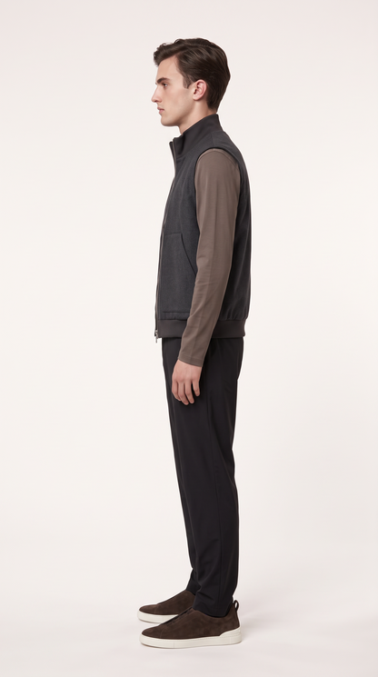 CASHMERE GILET BROWN