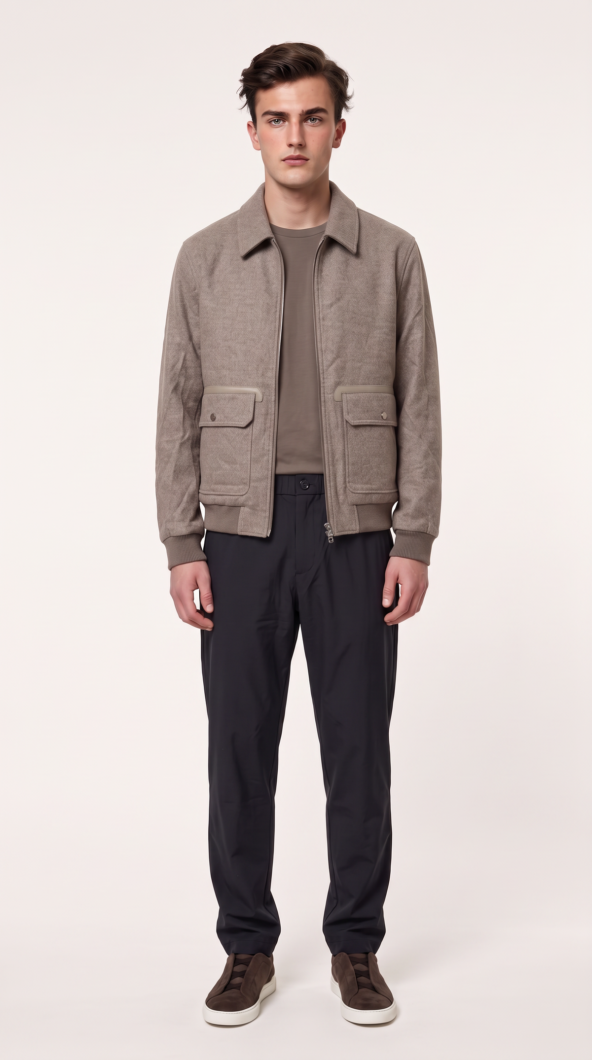 WOOL BLEND JACKET | GREIGE