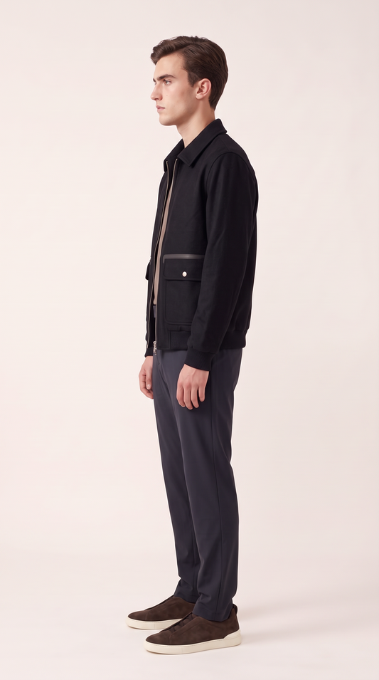 WOOL BLEND JACKET | ONXY BLACK