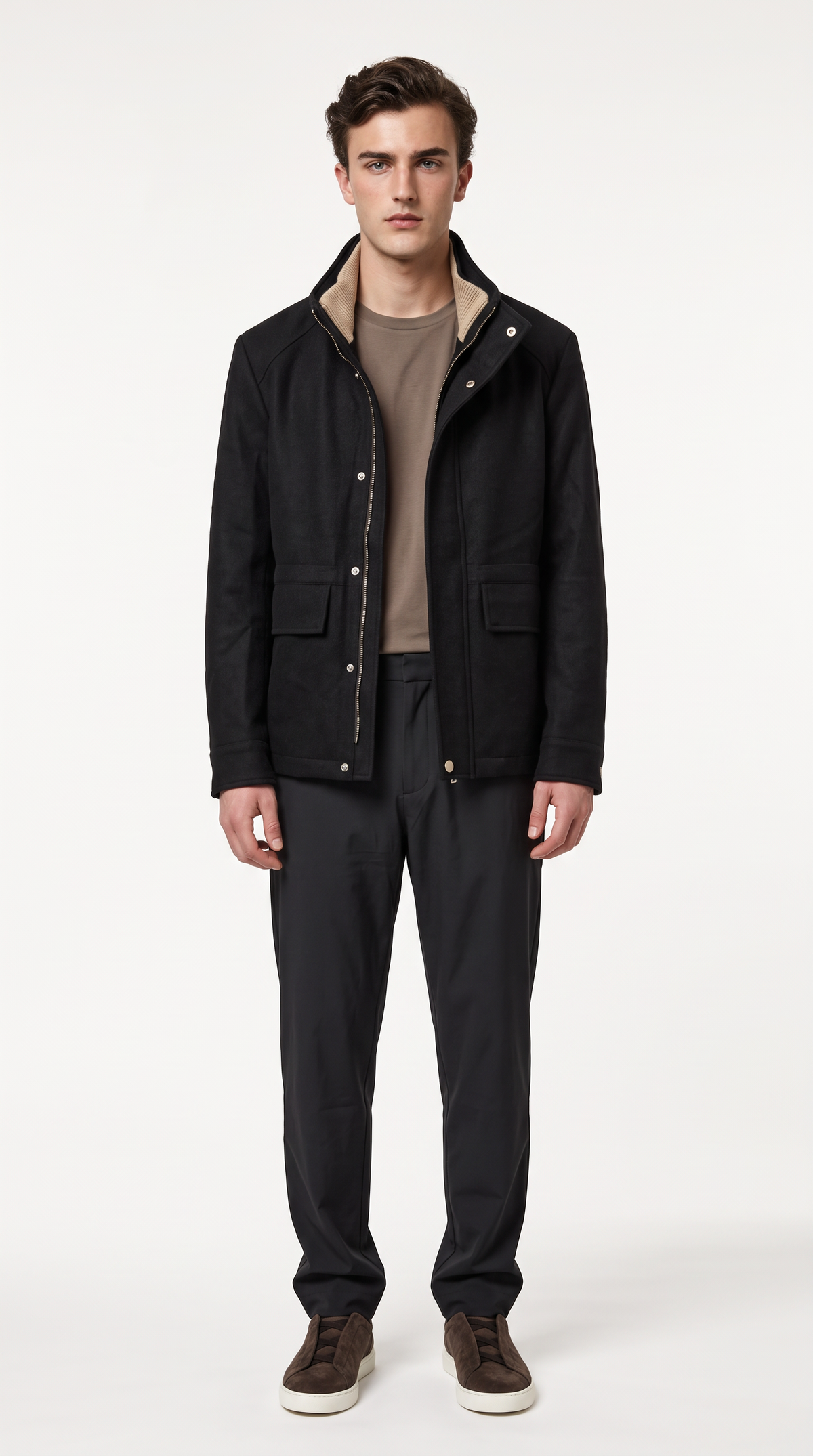 WOOL BLEND COAT | ONXY BLACK